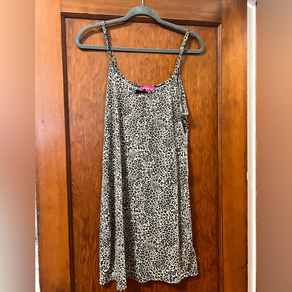 Leopard Print Women's Nightgown with Adjustable Straps
